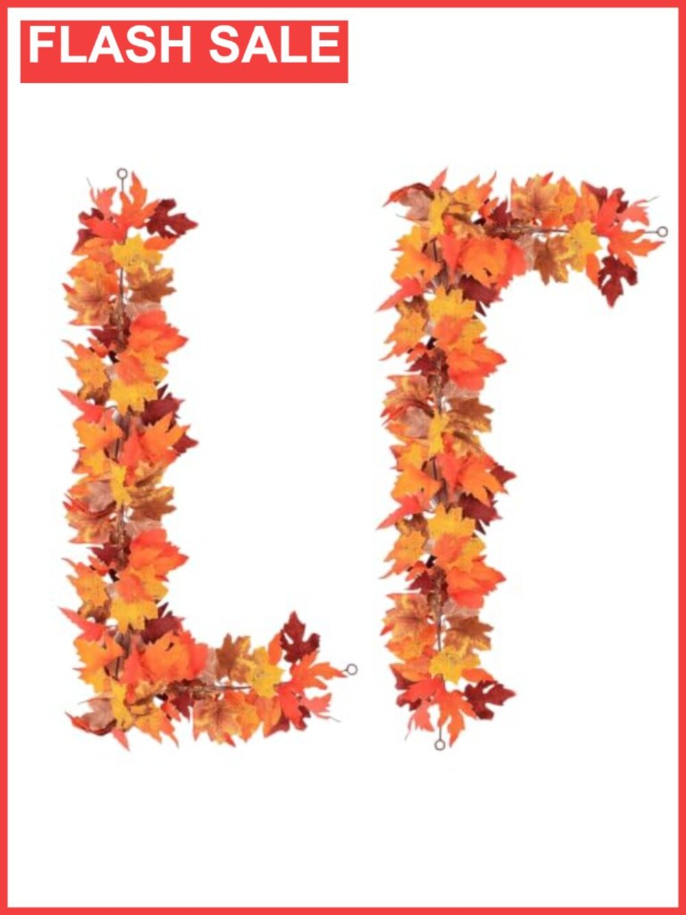 2 Pack Artificial Fall Leaves Garland 5.9Ft Each Thanksgiving Decor